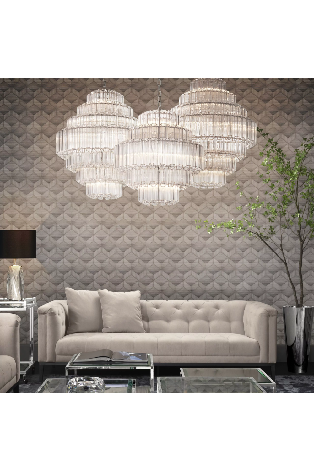 Tubular Glass Modern Chandelier S | Eichholtz Vittoria