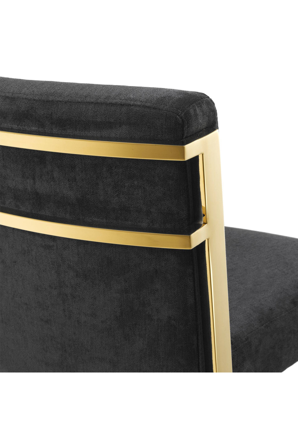 Gold Black Velvet Bar Stool | Eichholtz Scott | #1 Eichholtz Retailer