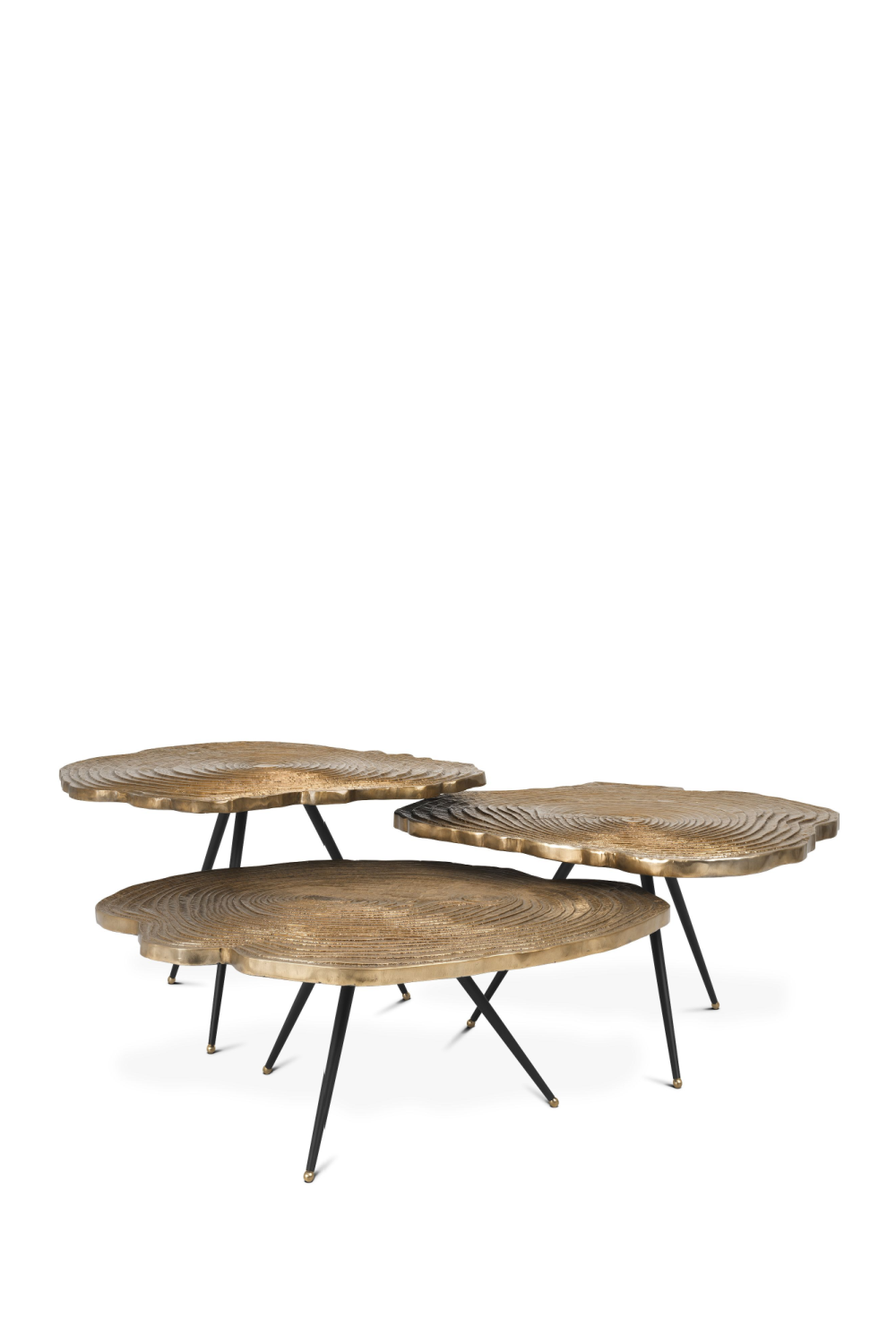Gold Wood Slice Coffee Table Set | Eichholtz Quercus | OROA