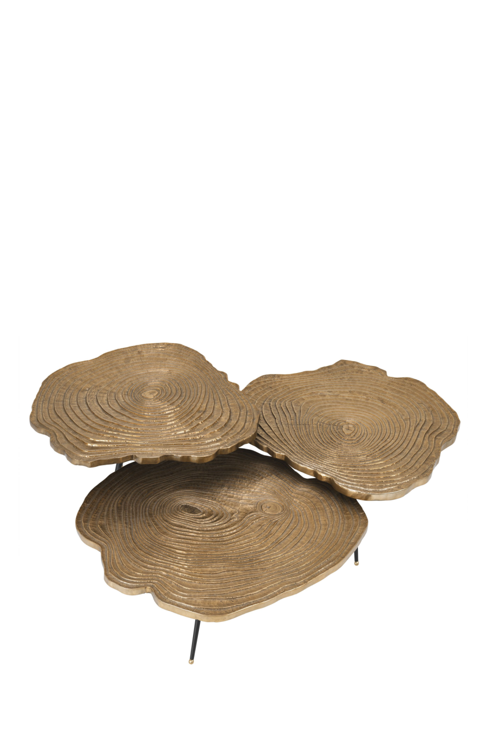 Gold Wood Slice Coffee Table Set | Eichholtz Quercus | OROA