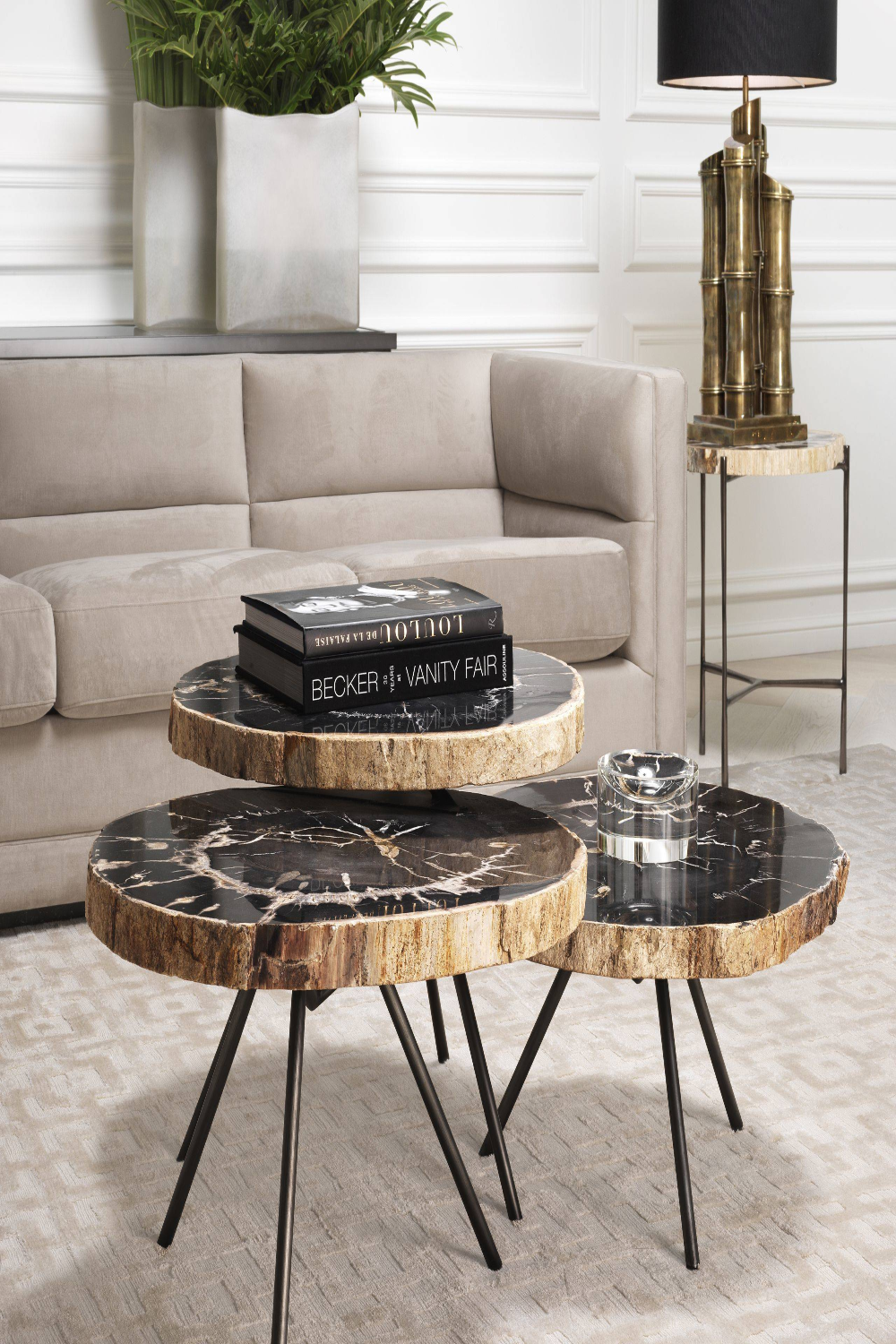 Petrified Wood Coffee Table Set | Eichholtz De Soto | OROA