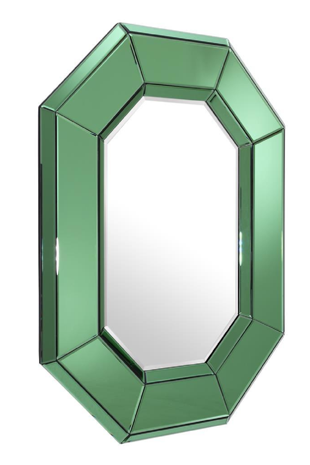 Art Deco Green Octagonal Glass Mirror | Eichholtz Le Sereno | OROA