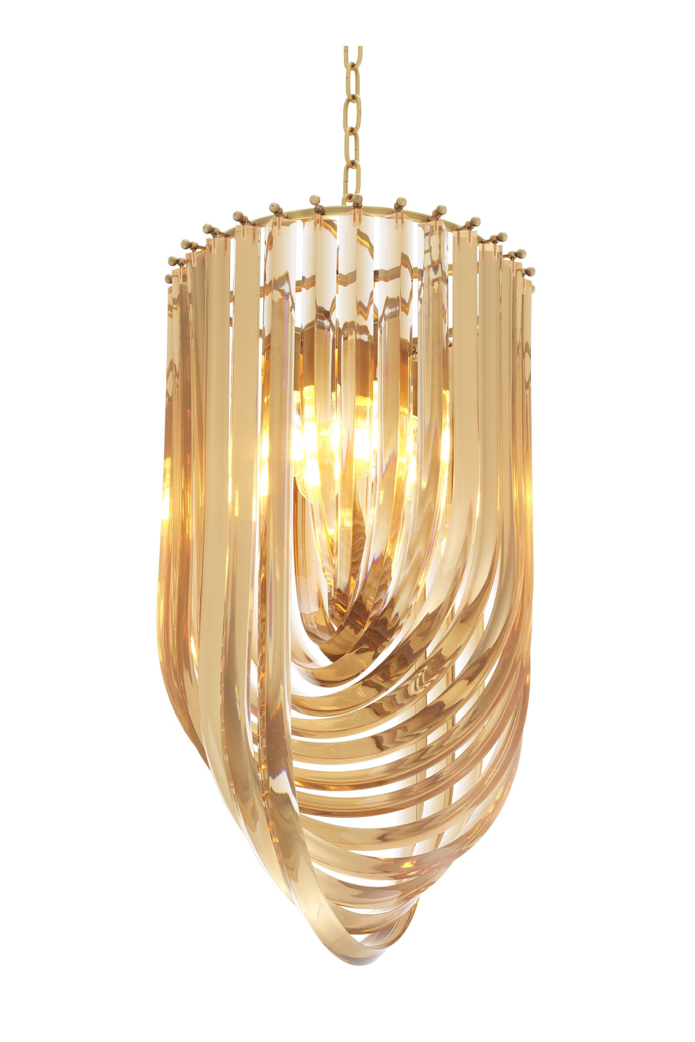 Gold Lucite Loop Chandelier | Eichholtz Murano | OROA