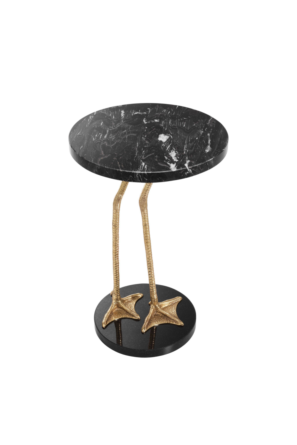 Bird Leg Black Marble Tabletop Side Table Eichholtz Lagoon OROA