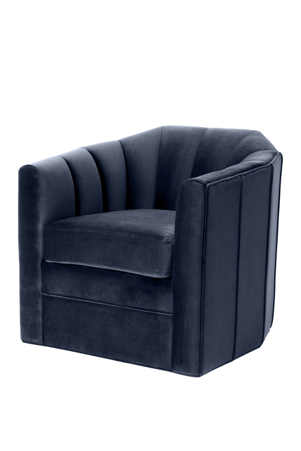 Blue Velvet Panelled Swivel Chair | Eichholtz Delancey | Oroa.com