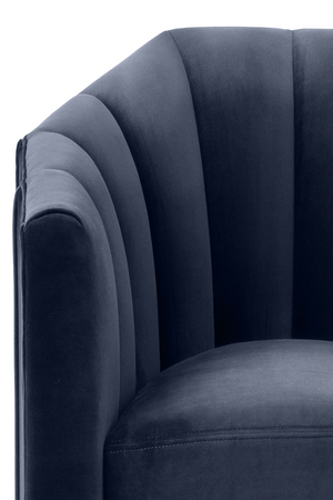 Blue Velvet Panelled Swivel Chair | Eichholtz Delancey | Oroa.com