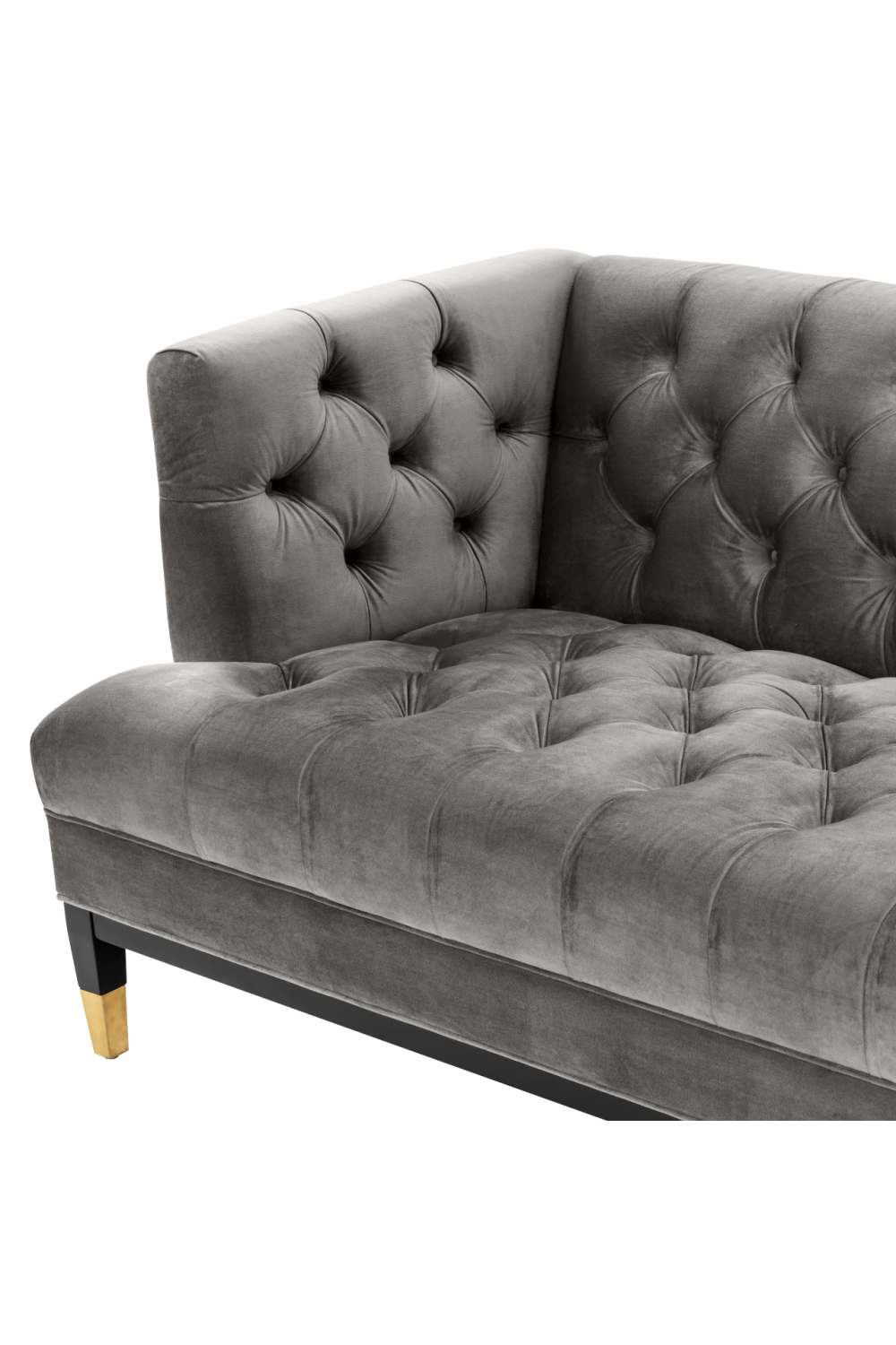 Gray Velvet Modern Chesterfield Sofa | Eichholtz Castelle | Oroa.com