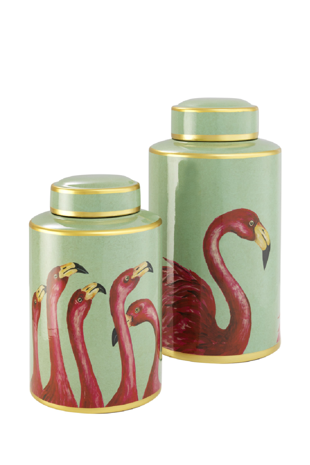 Porcelain Jar Set | Eichholtz Flamingo | OROA