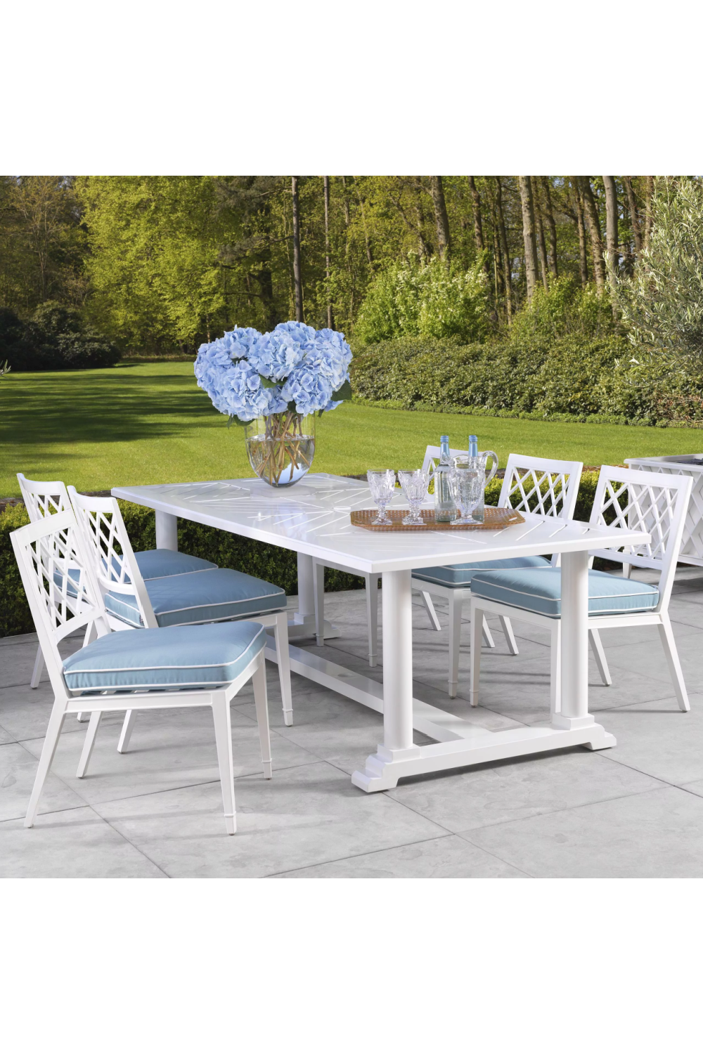 White Lacquer Outdoor Dining Table | Eichholtz Bell Rive | OROA TRADE
