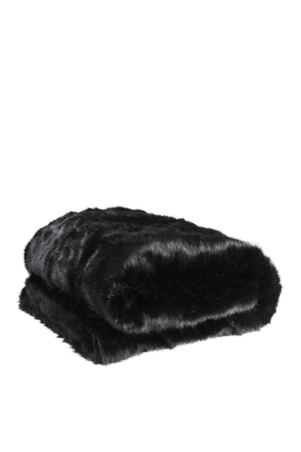 Black Fur Throw Blanket For Sofa or Bed - Eichholtz Alaska | OROA