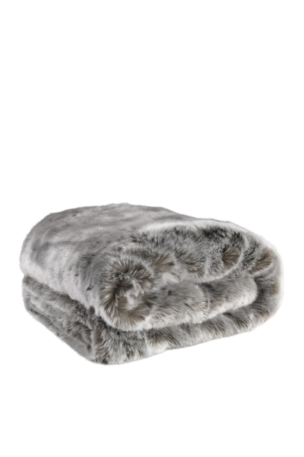 Soft Textured Gray Faux Fur Fabric Throw - Eichholtz Alaska | OROA