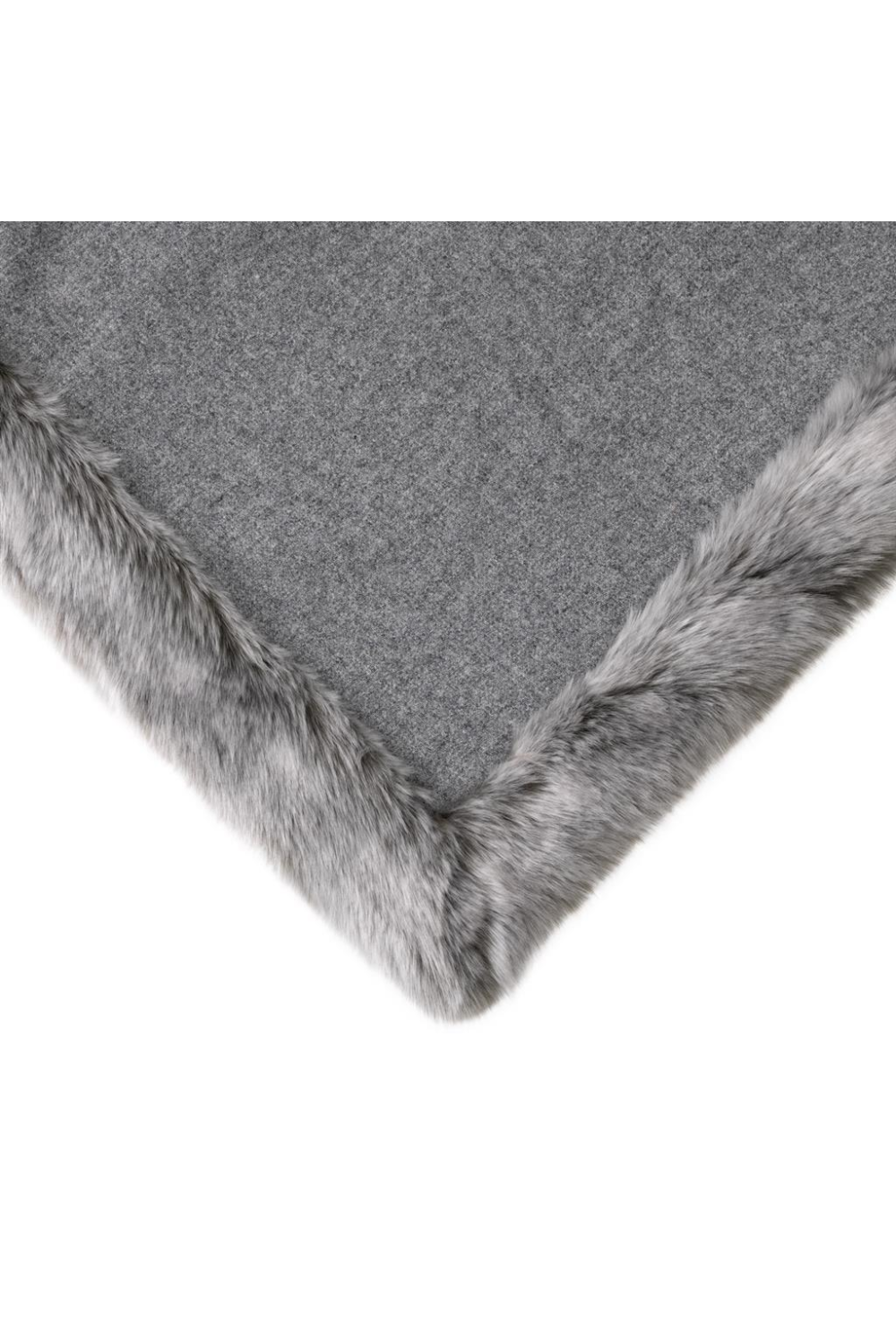 Soft Textured Gray Faux Fur Fabric Throw - Eichholtz Alaska | OROA