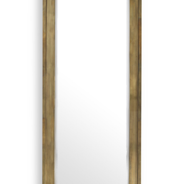 Antique Brass Sheathed Rectangular Mirror – Small, EllenCollection