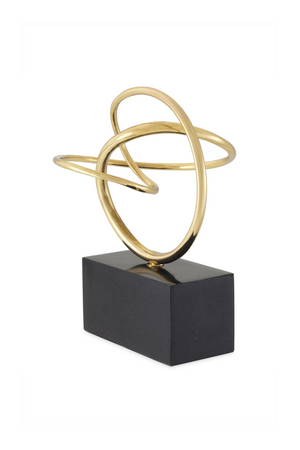 Black Granite Base Abstract Polished Brass Object | Eichholtz Frank