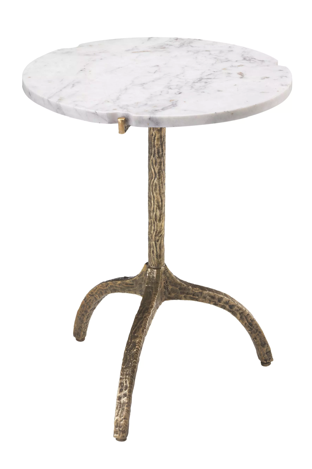 White Marble Brass Side Table | Eichholtz Cortina | OROA.com