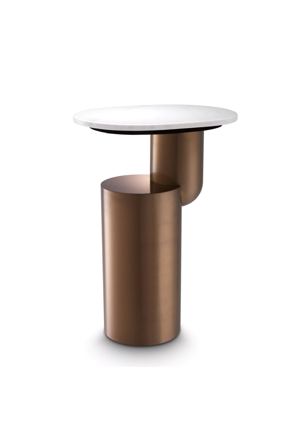 Copper Pedestal Marble Side Table | Eichholtz Tosca | OROA TRADE