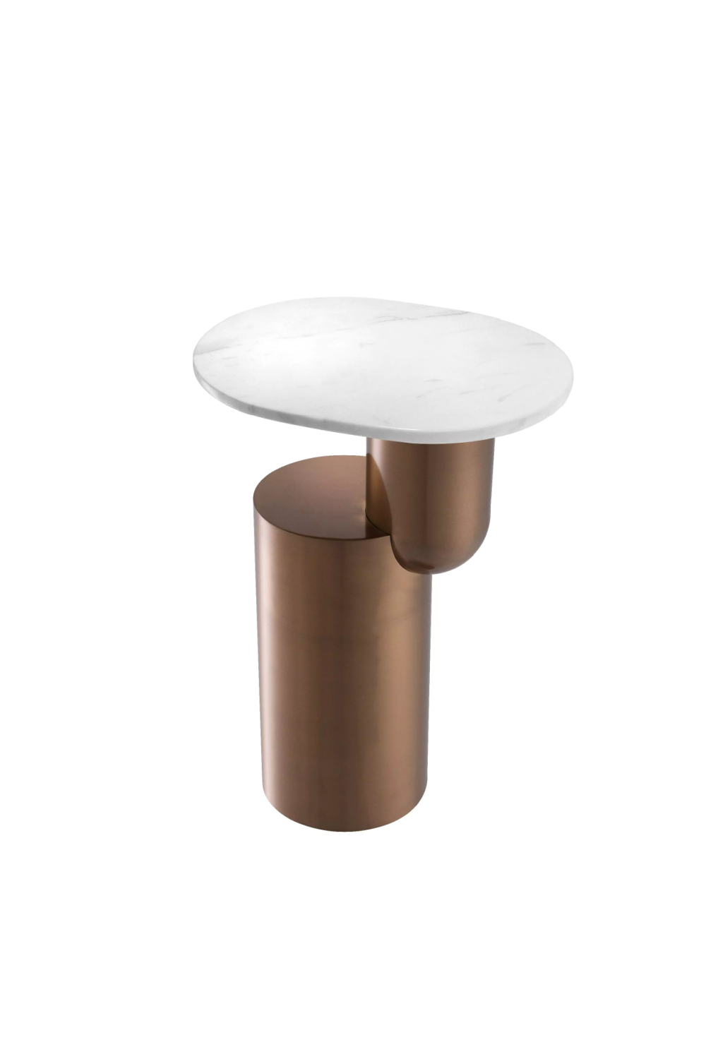 Copper Pedestal Marble Side Table | Eichholtz Tosca | OROA TRADE
