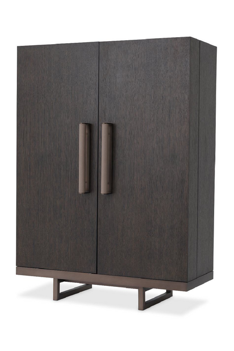 Mocha Straight Oak Veneer Wine Cabinet | Eichholtz Harrison | OROA