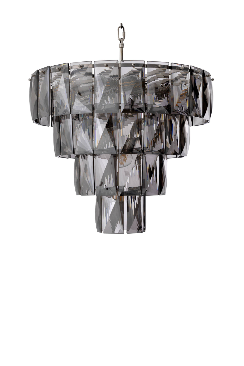 Nickel Smoked Glass Chandelier | Eichholtz Amazone S | OROA