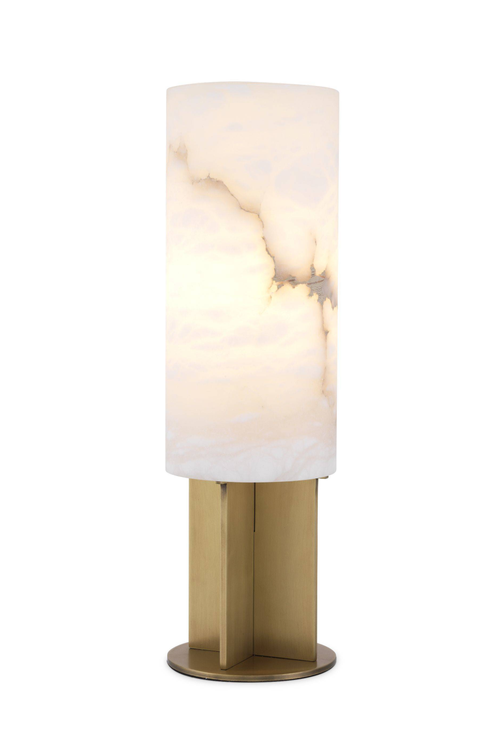 Round Brass Alabaster Table Lamp | Eichholtz | OROA