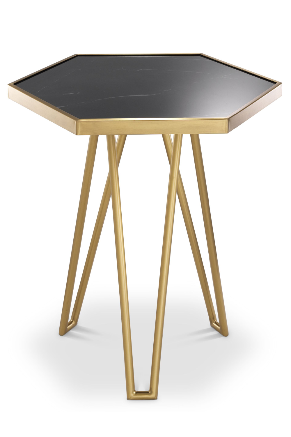Hexagonal Brass Leg Side Table | Eichholtz Samson | OROA.com