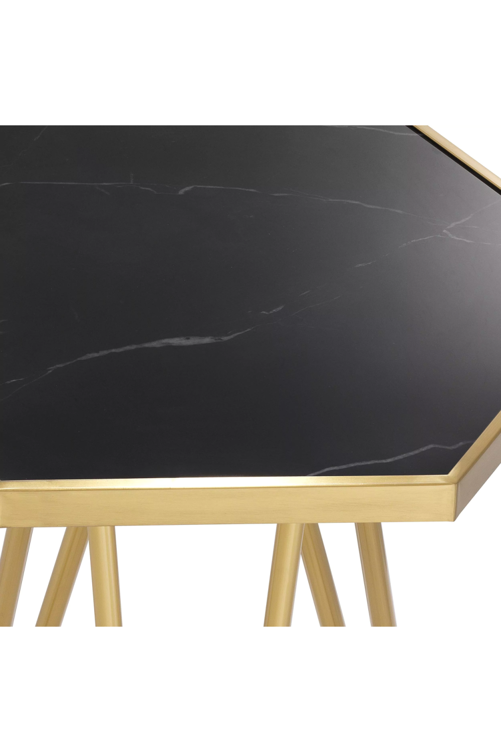 Hexagonal Brass Leg Side Table | Eichholtz Samson | OROA.com