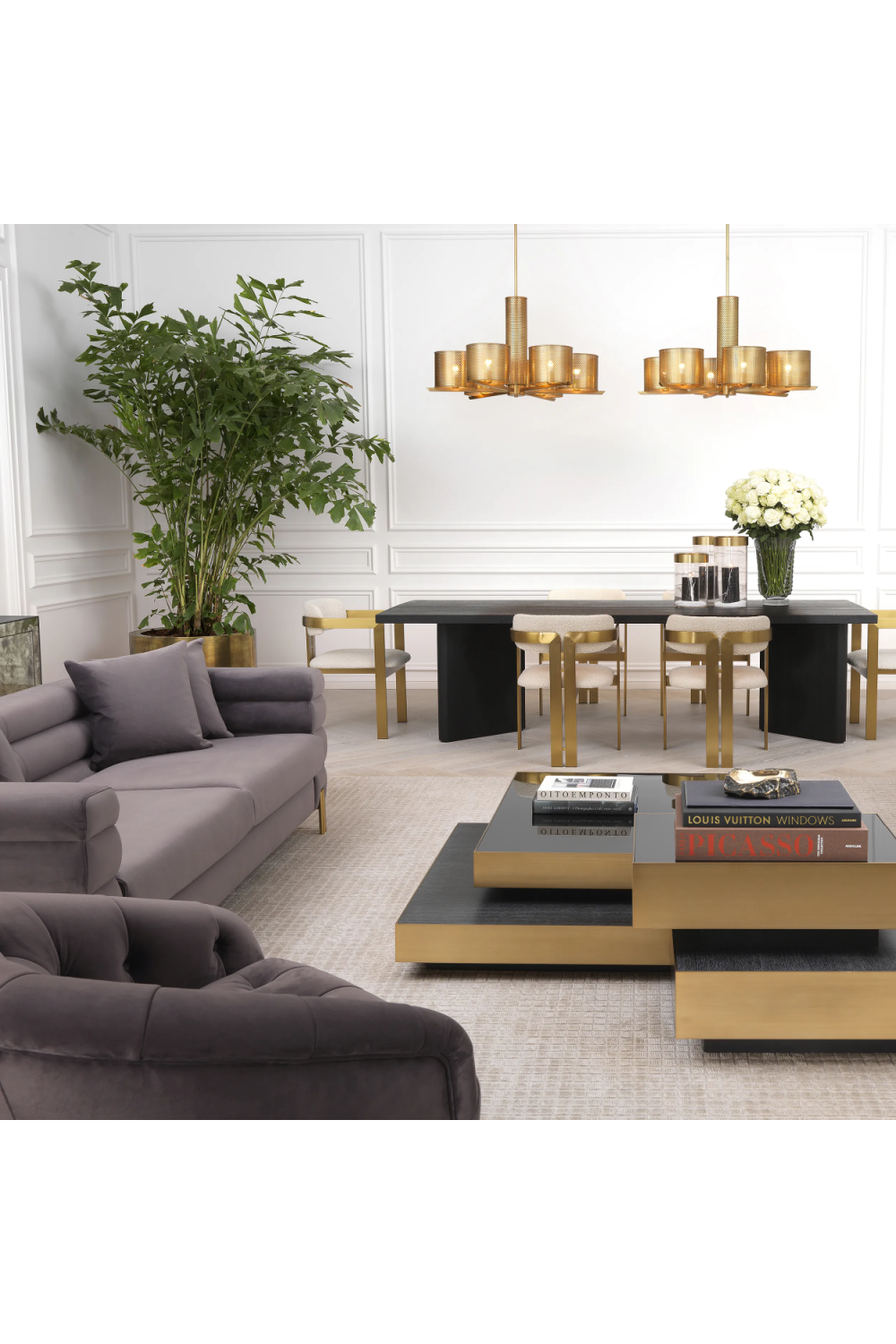 Art Deco Gray Velvet Sofa | Eichholtz York | Oroa.com