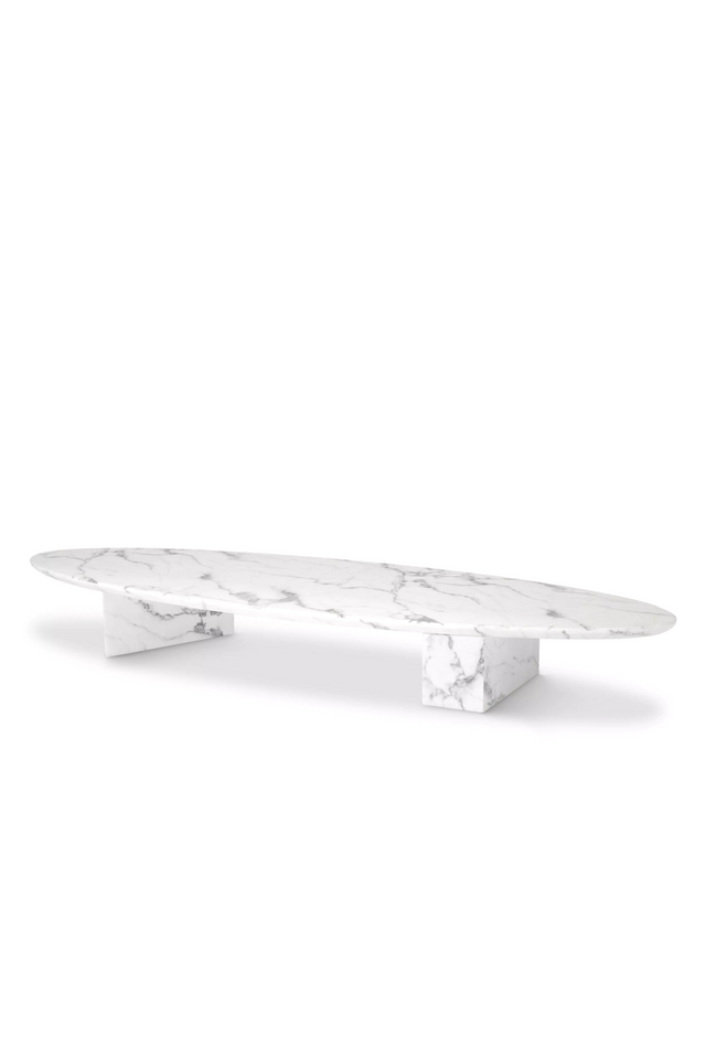 White Marble Oval Coffee Table | Eichholtz Aurore | OROA