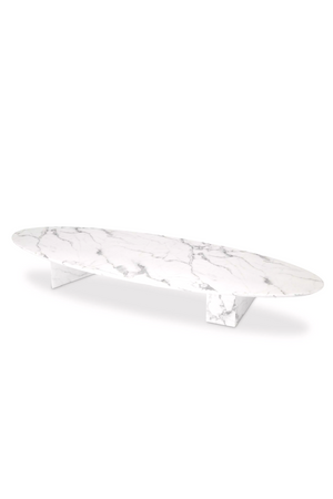 White Marble Oval Coffee Table | Eichholtz Aurore | OROA