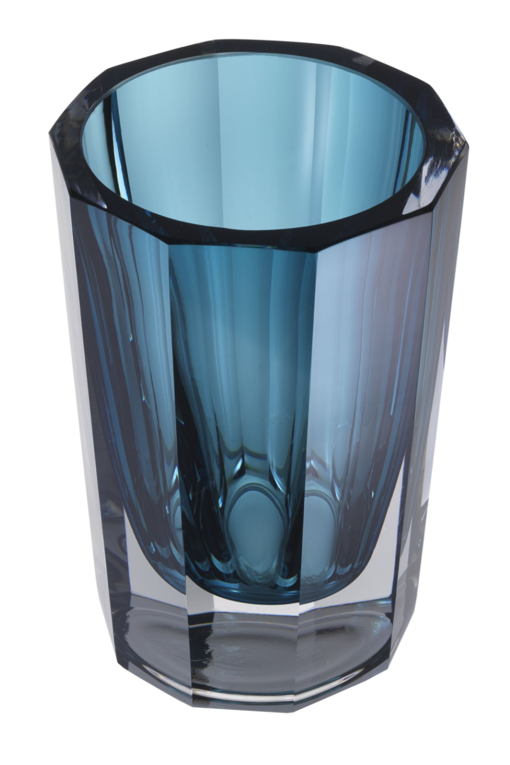 Blue Octagonal Glass Vase | Eichholtz Chavez L | OROA