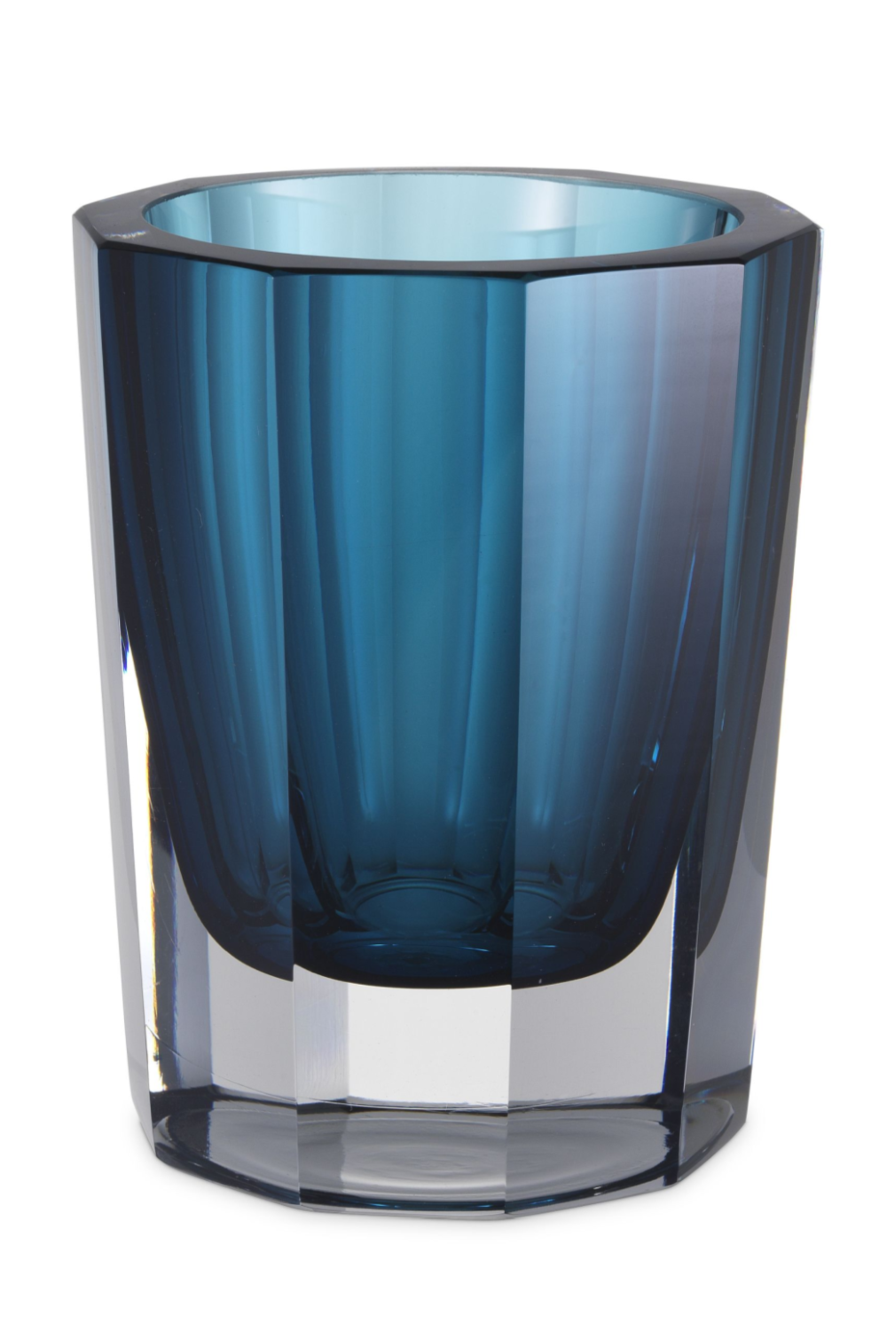 Blue Octagonal Glass Vase | Eichholtz Chavez S | OROA