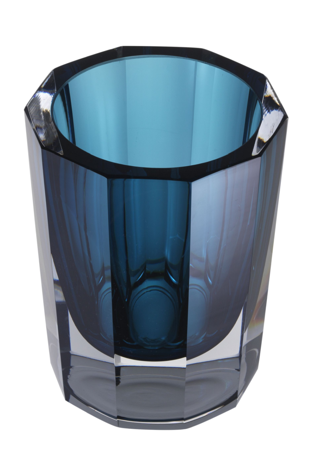 Blue Octagonal Glass Vase | Eichholtz Chavez S | OROA
