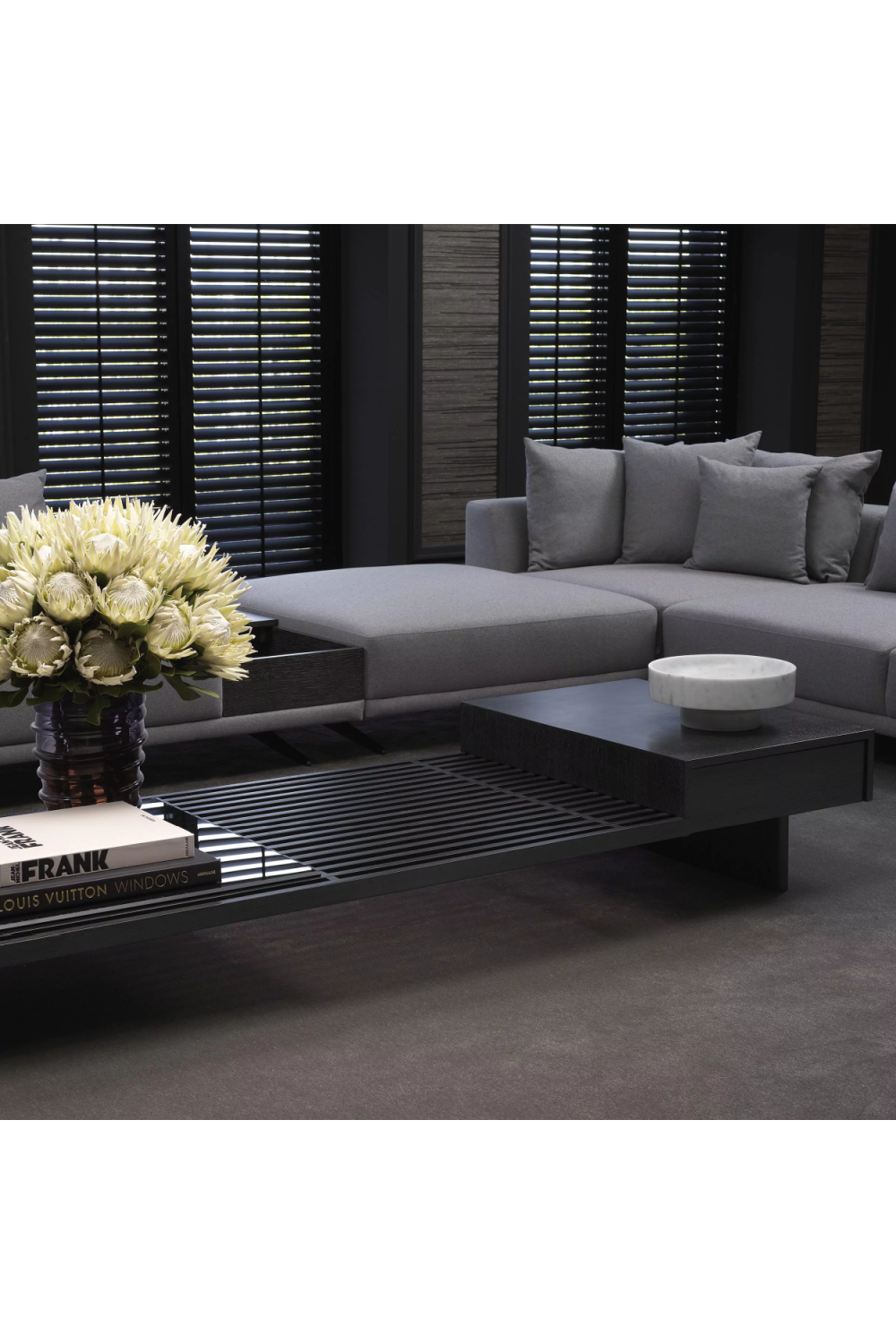 Charcoal Gray Oak Coffee Table | Eichholtz The Crest | OROA TRADE