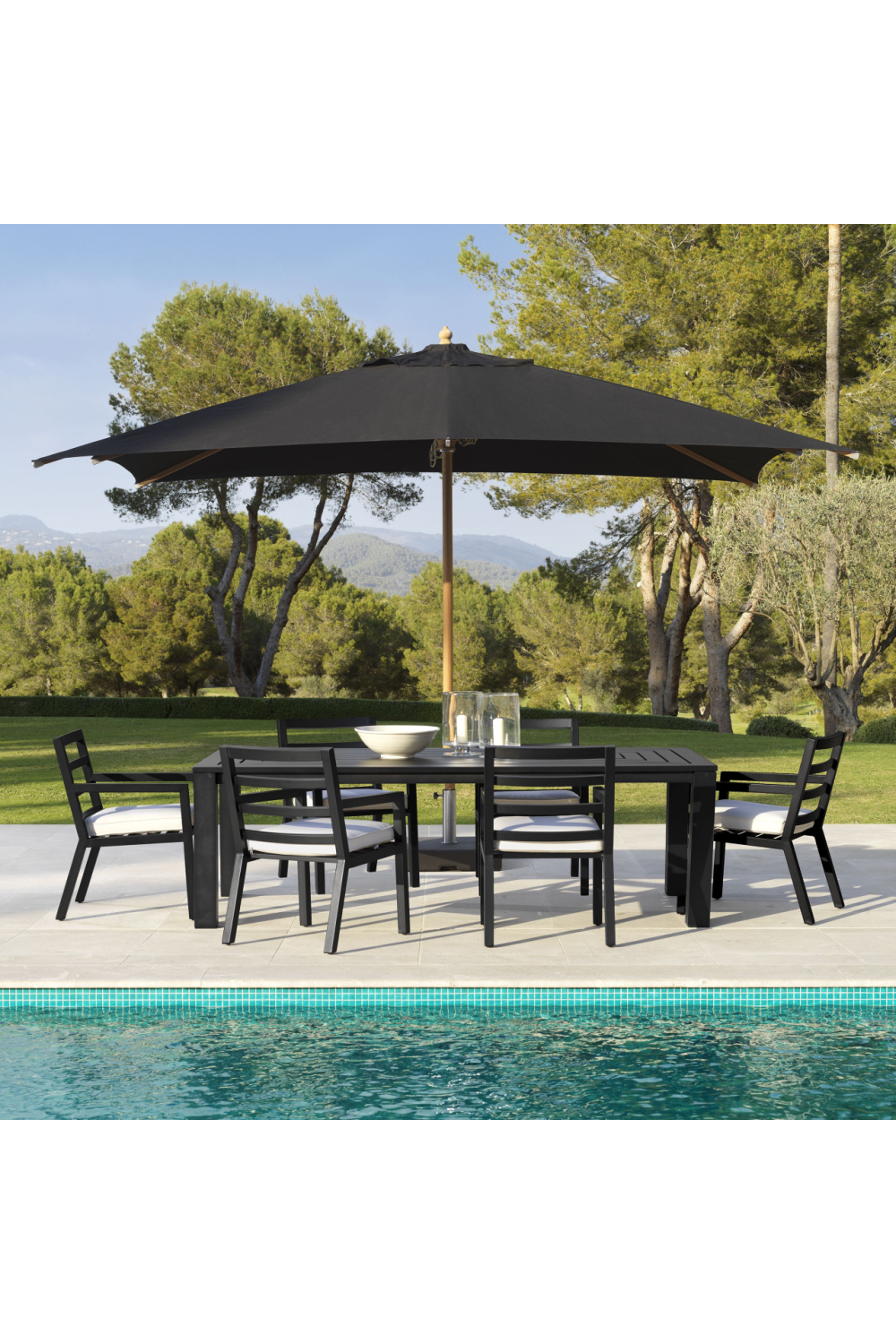 Black Rectangular Outdoor Dining Table | Eichholtz Vistamar | OROATRADE.com