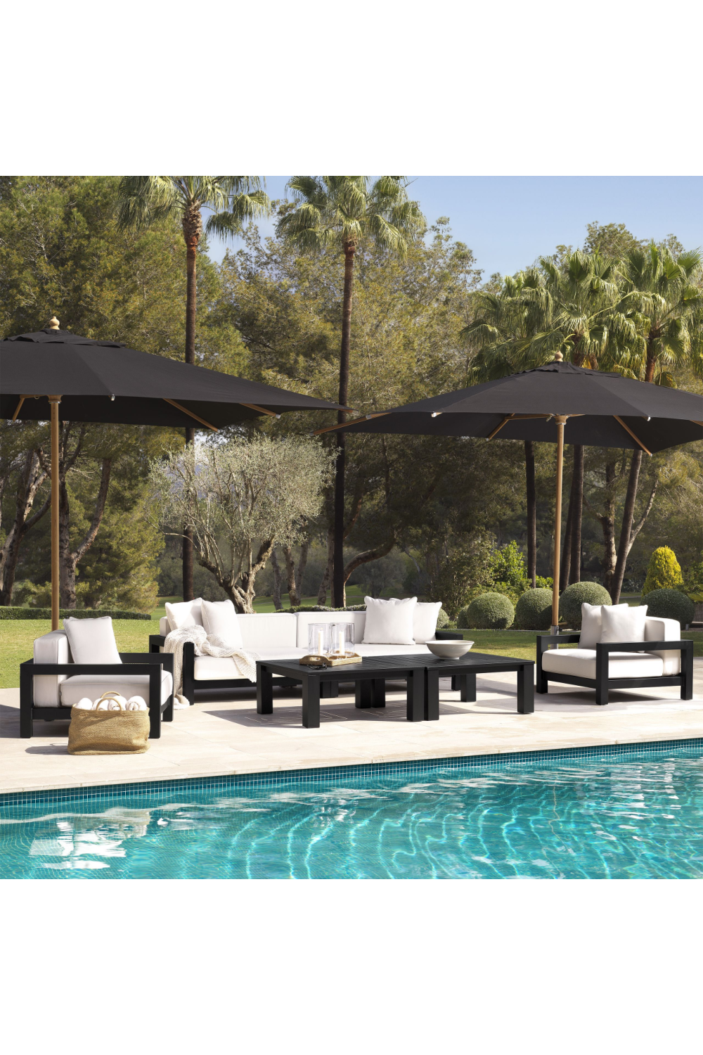 Black Beige Sunbrella Outdoor Sofa | Eichholtz Cap-Antibes | OROA