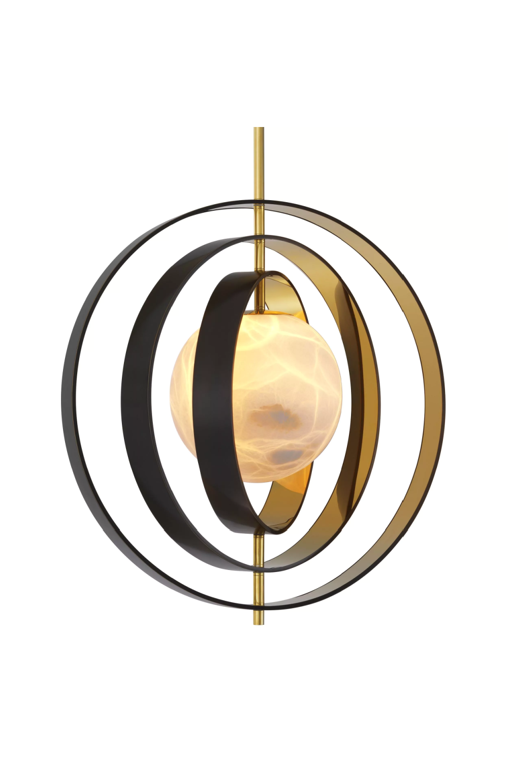 Gold Ringed Alabaster Chandelier | Eichholtz Pearl | OROA