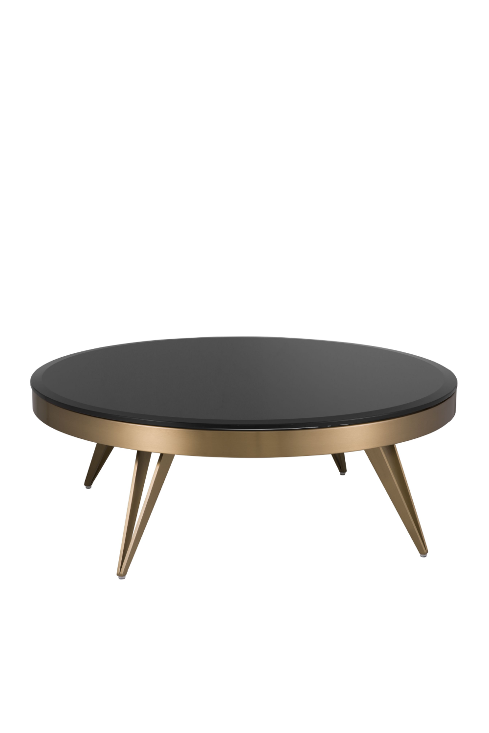 Brass Frame Black Glass Coffee Table Eichholtz Rocco OROA