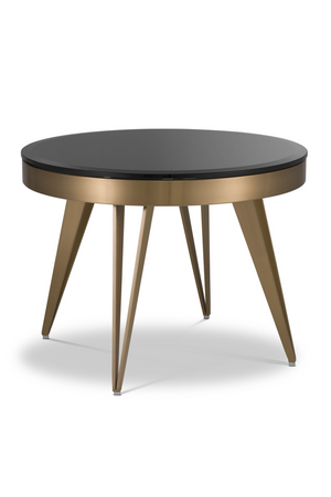 Brass Frame Black Glass Side Table | Eichholtz Rocco | OROA