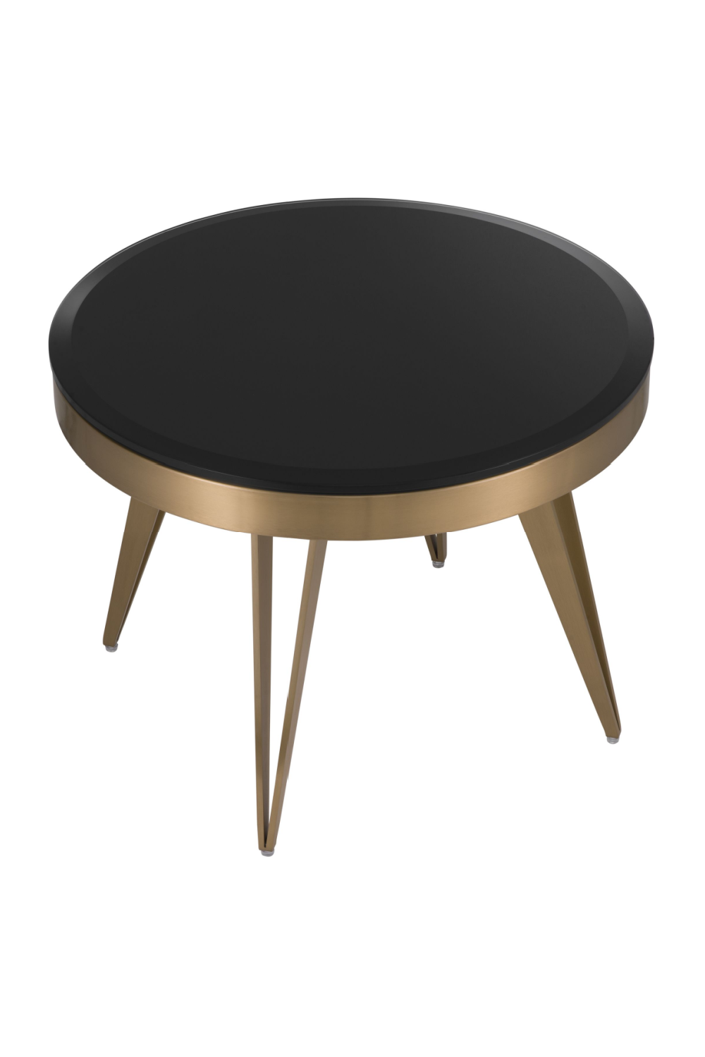 Brass Frame Black Glass Side Table | Eichholtz Rocco | OROA