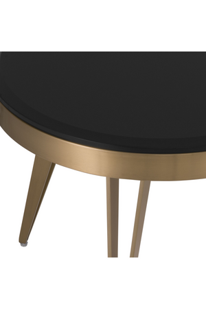 Brass Frame Black Glass Side Table | Eichholtz Rocco | OROA