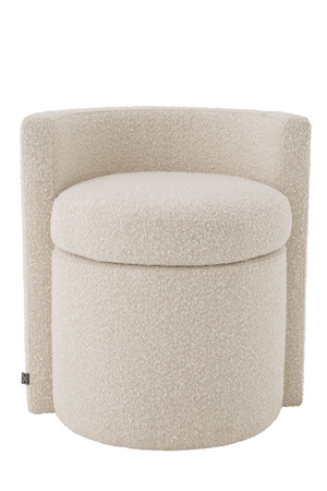 Cream Bouclé Curved Back Stool | Eichholtz Arcadia | Oroa.com