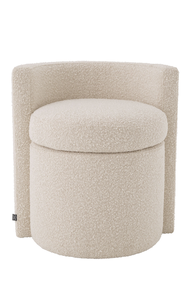Cream Bouclé Curved Back Stool | Eichholtz Arcadia | Oroa.com