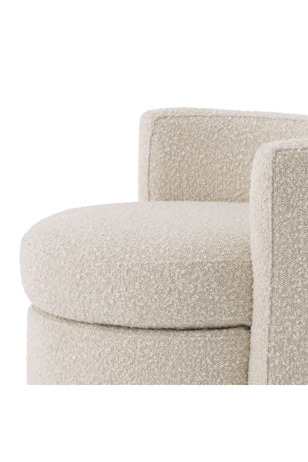 Cream Bouclé Curved Back Stool | Eichholtz Arcadia | Oroa.com