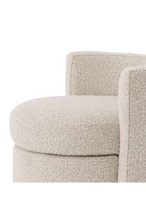 Cream Bouclé Curved Back Stool | Eichholtz Arcadia | Oroa.com