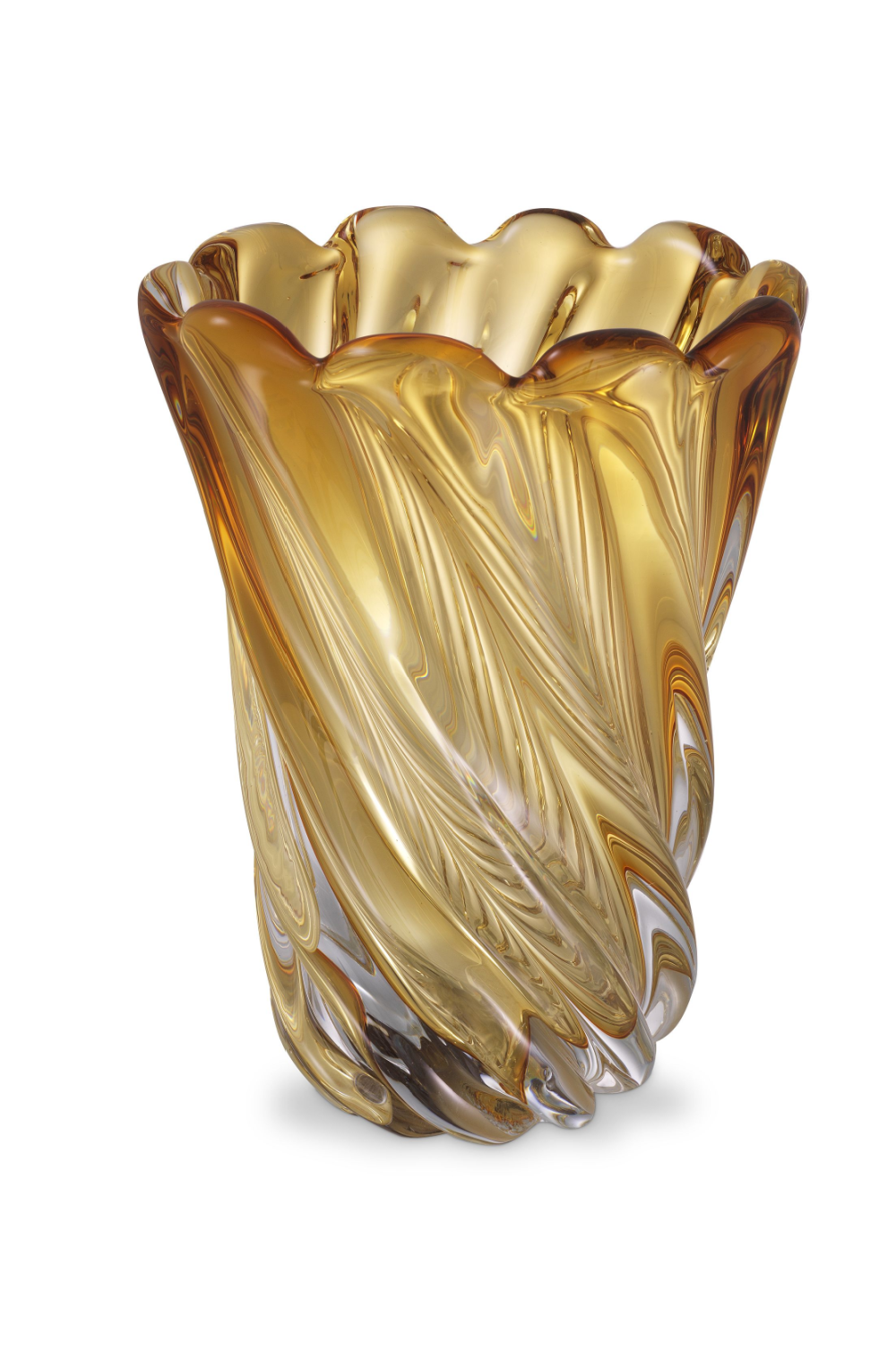 Yellow Swirling Glass Vase | Eichholtz Contessa - S | OROA