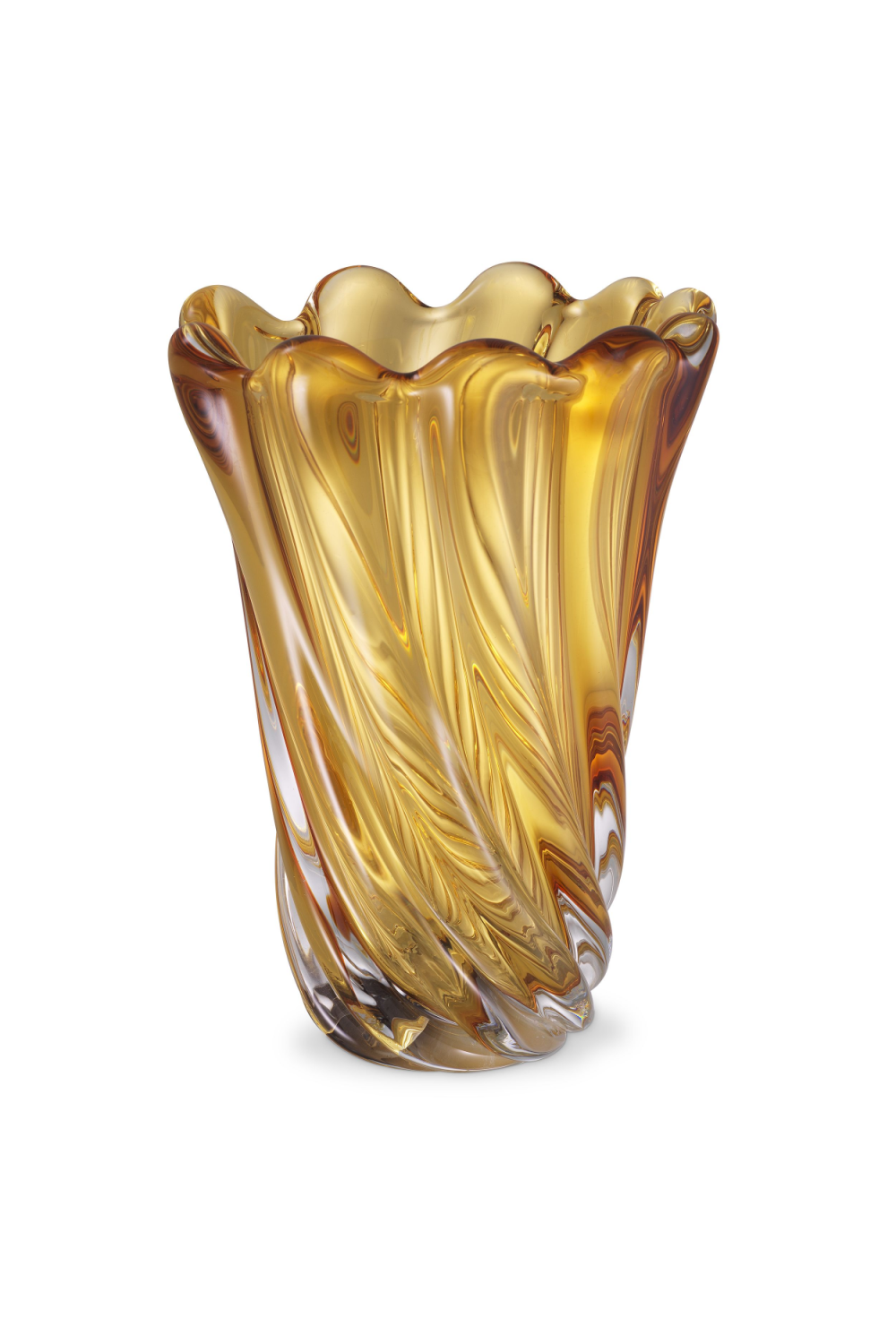 Yellow Swirling Glass Vase | Eichholtz Contessa - L | Oroa.com