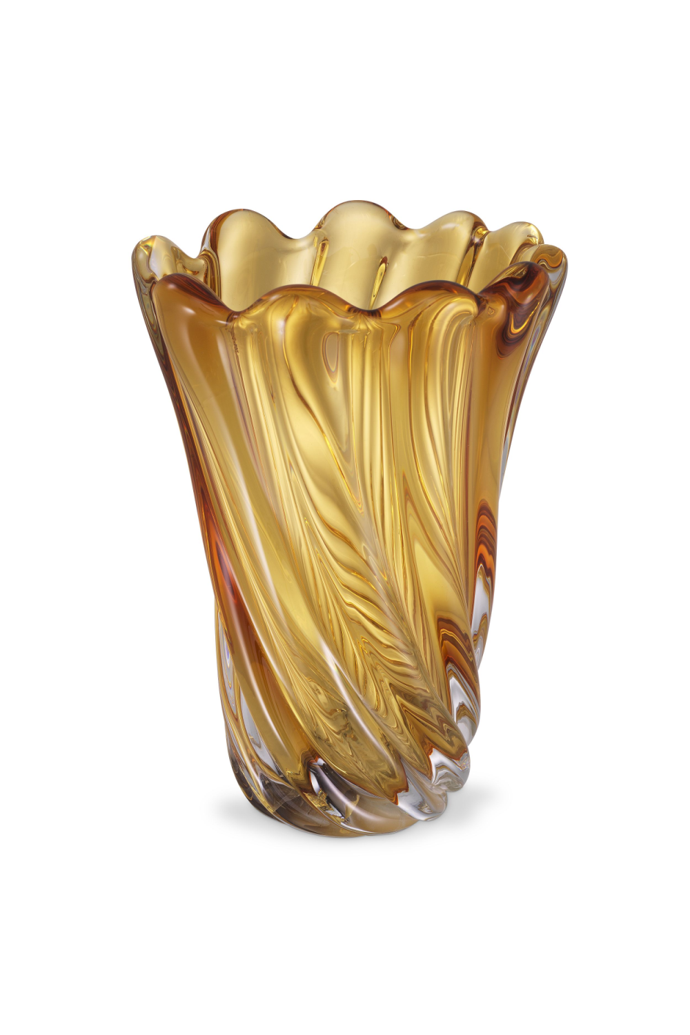 Yellow Swirling Glass Vase | Eichholtz Contessa - L | Oroa.com