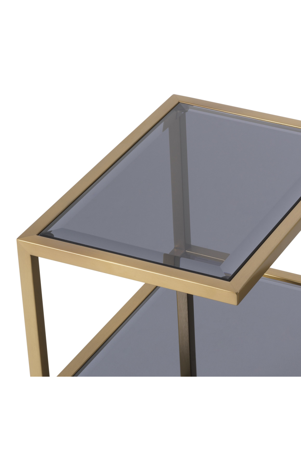 Brass Frame Smoked Glass Side Table | Eichholtz Octava | OROA