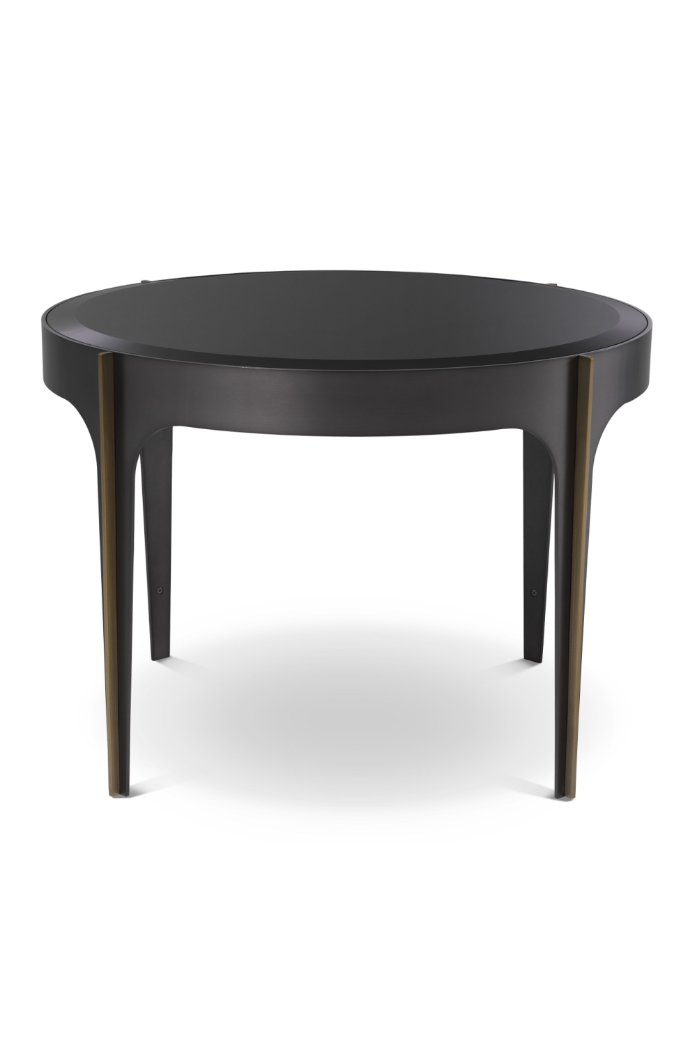 Brass Accent Black Glass Side Table | Eichholtz Artemisa | OROA