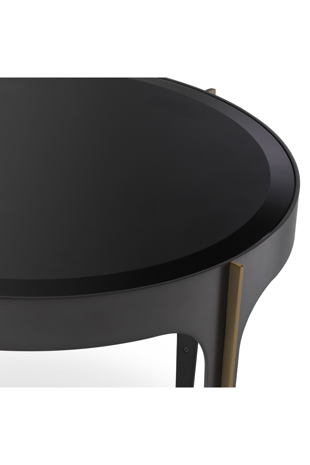Brass Accent Black Glass Side Table | Eichholtz Artemisa | OROA